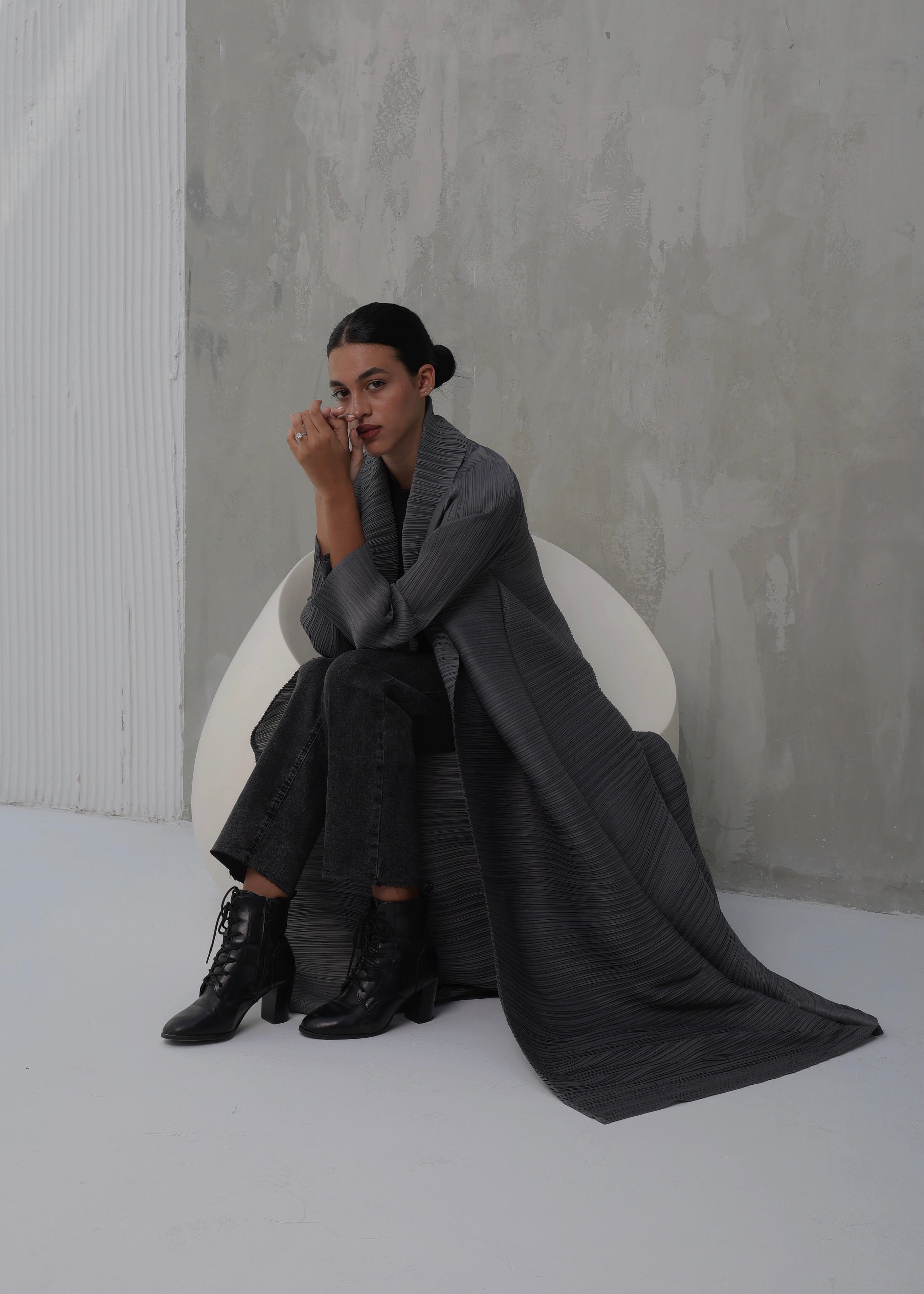 kashwere LONGLINE CARDIGAN ライトグレー kashwere LONGLINE