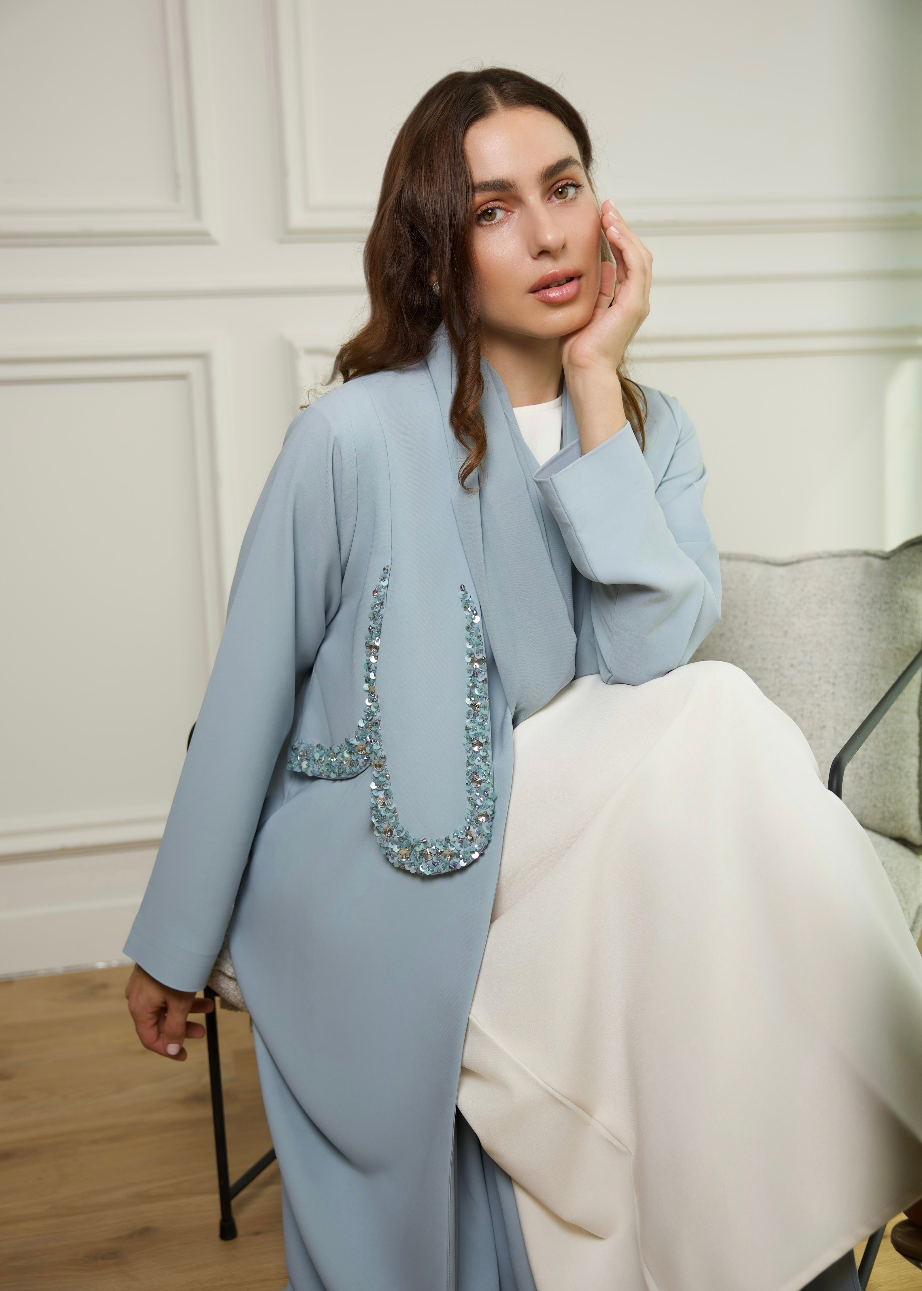 Looped Beading – Powder Blue