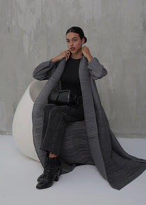 Grey Pleated Longline