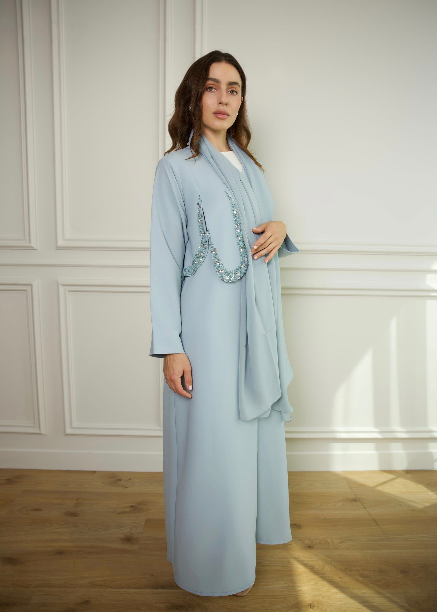 Looped Beading – Powder Blue