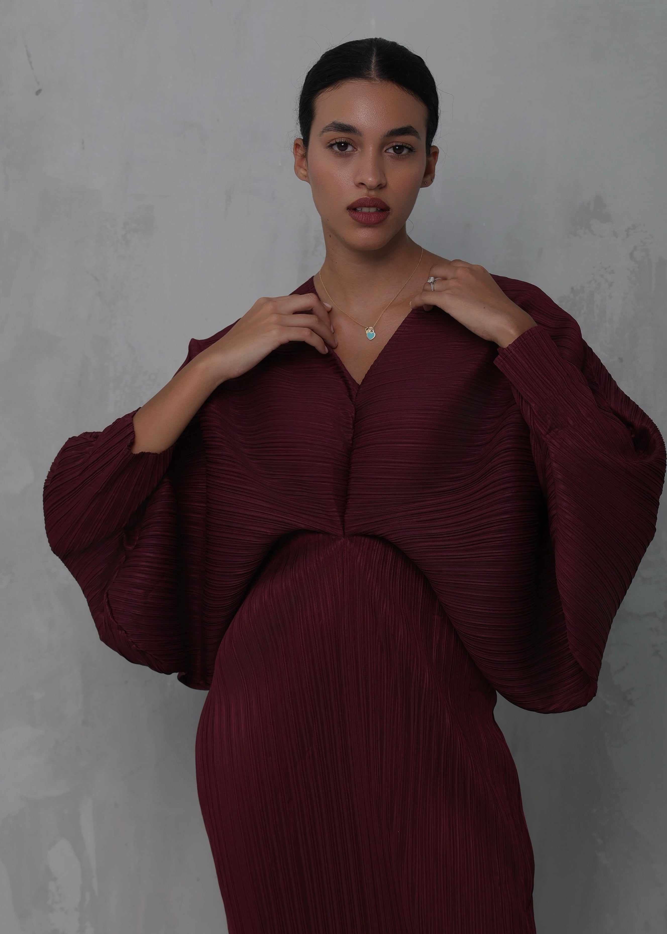 Bordeaux Sculptural Gown